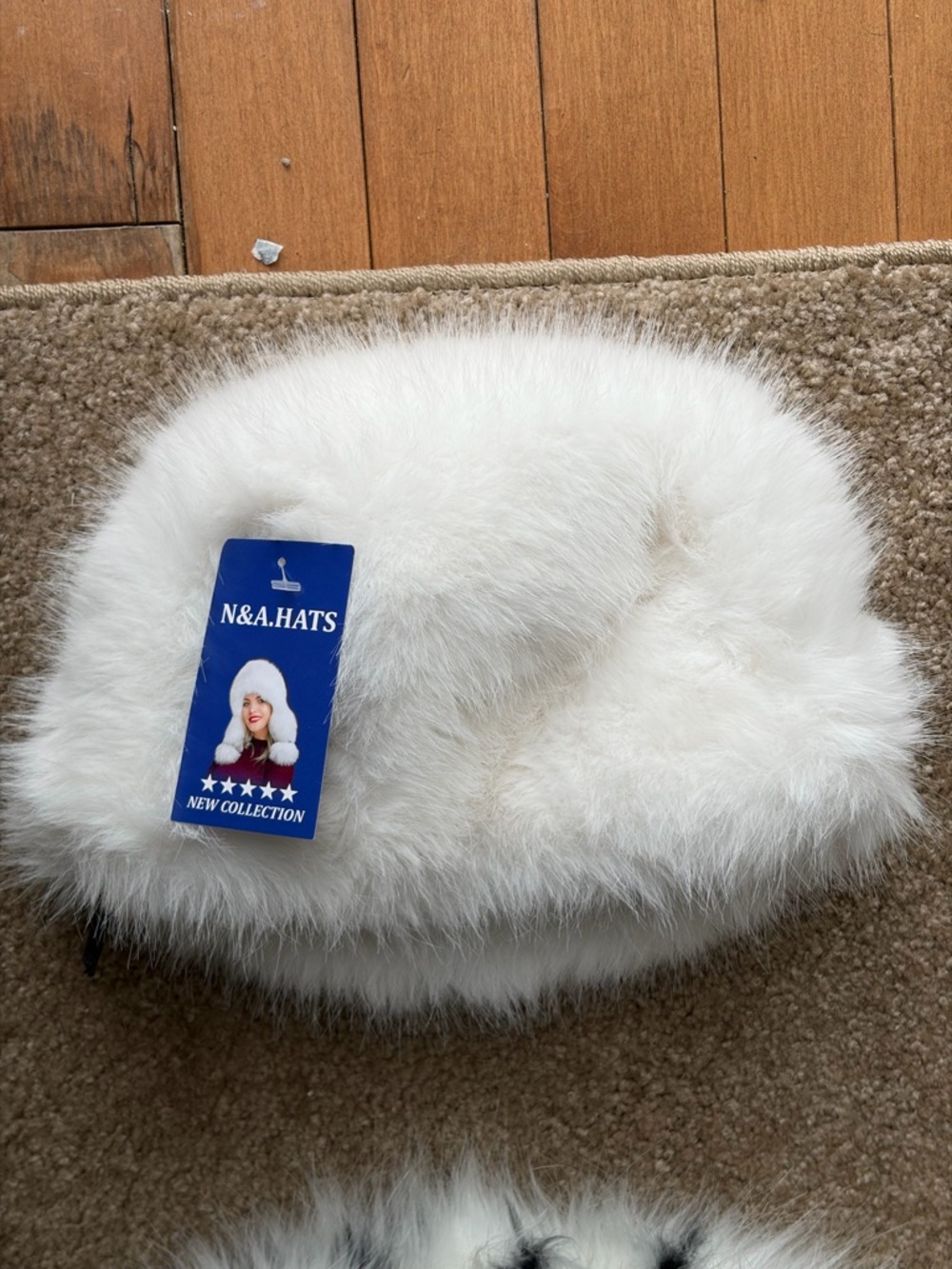 N&A.HATS White Faux Fur Russian-Style Hat